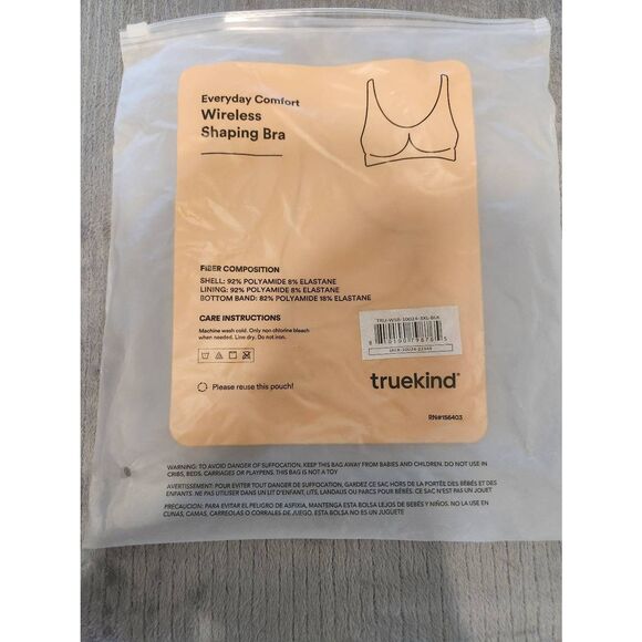 Truekind Shapermint Everyday Comfort Wireless Shaper Bra 3XL Black - Picture 4 of 4